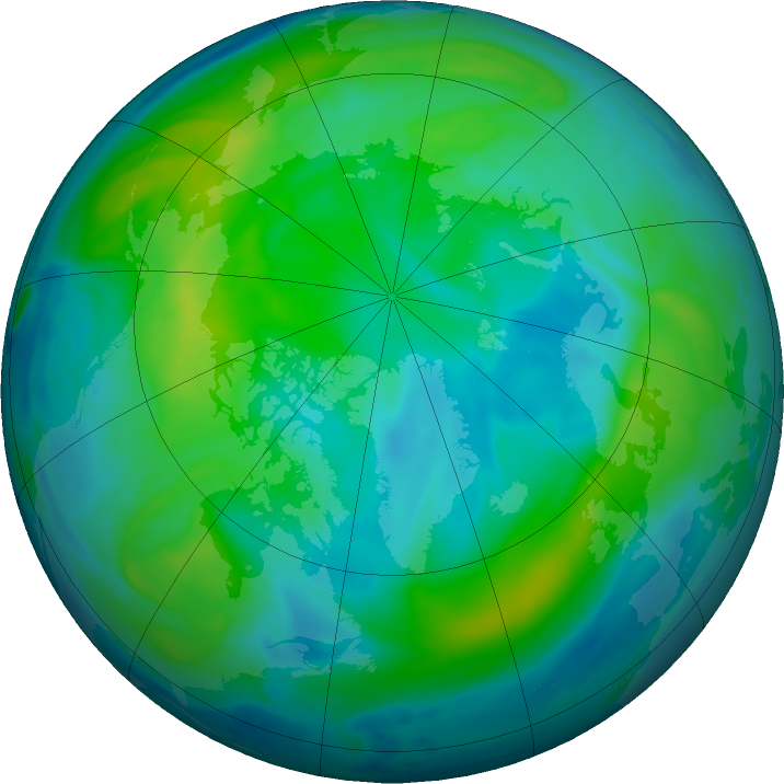 Arctic ozone map for 14 October 2022